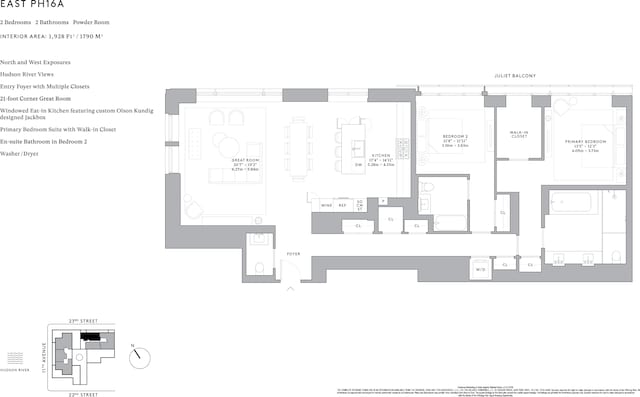 555 W 22nd St Unit Ph16Ae, New York City, NY 10011 - floor plan