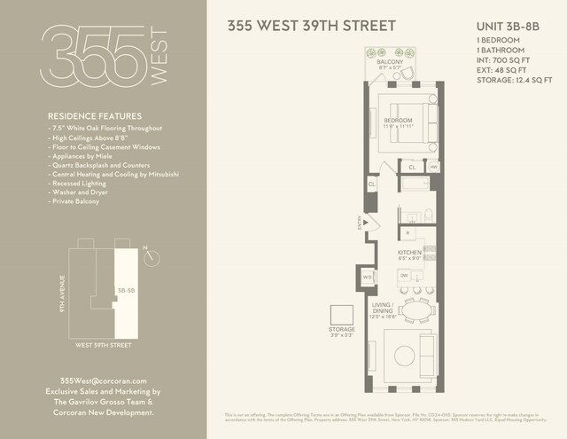 355 W 39th St Unit 3B, New York City, NY 10018 - floor plan / room layout