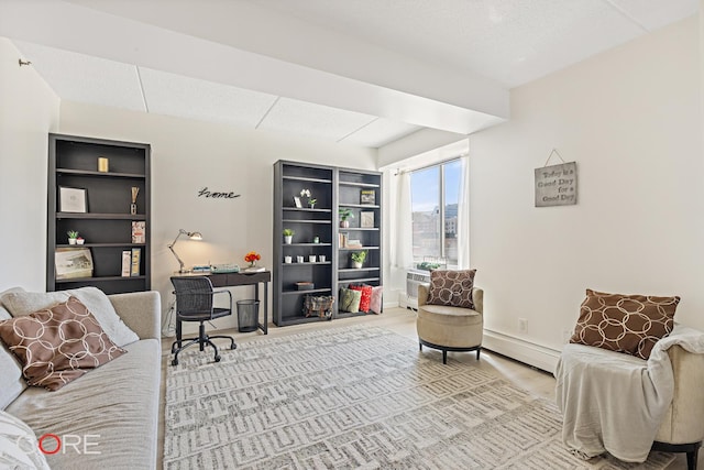 300 W 145th St Unit 6M, New York City, NY 10030 - home office with baseboard heating and wood finished floors