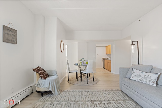 300 W 145th St Unit 6M, New York City, NY 10030 - living room with baseboard heating and light wood-type flooring