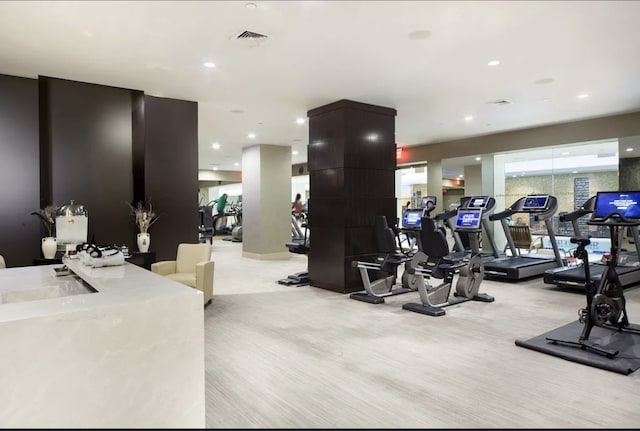 845 United Nations Plz Unit 52C, New York City, NY 10017 - gym with recessed lighting