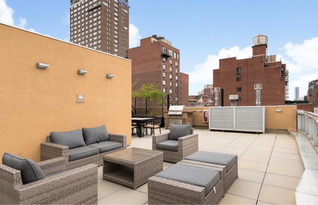 337 E 62nd St Unit Twnhse1A, New York City, NY 10065 - view of patio featuring a view of city, grilling area, and an outdoor hangout area