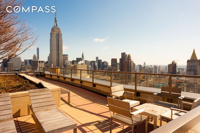 exterior space with a city view