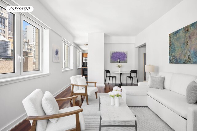 425 5th Ave Unit 22F, New York City, NY 10016 - living room featuring wood finished floors and baseboards