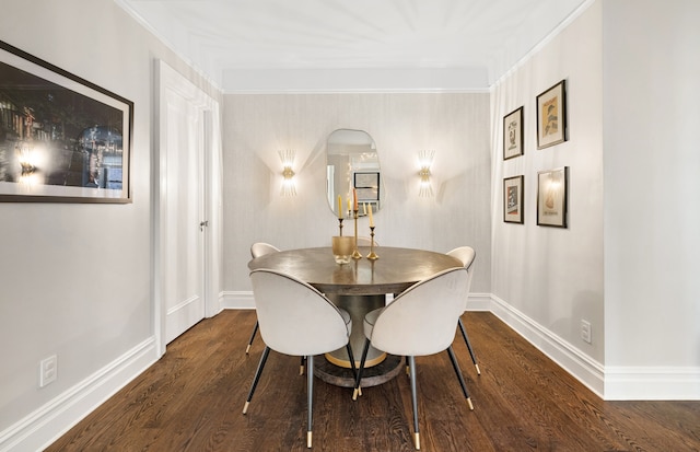 130 E 94th St Unit 5-E, New York City, NY 10128 - dining space with dark wood-style flooring, baseboards, and arched walkways