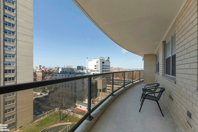 balcony featuring a view of city
