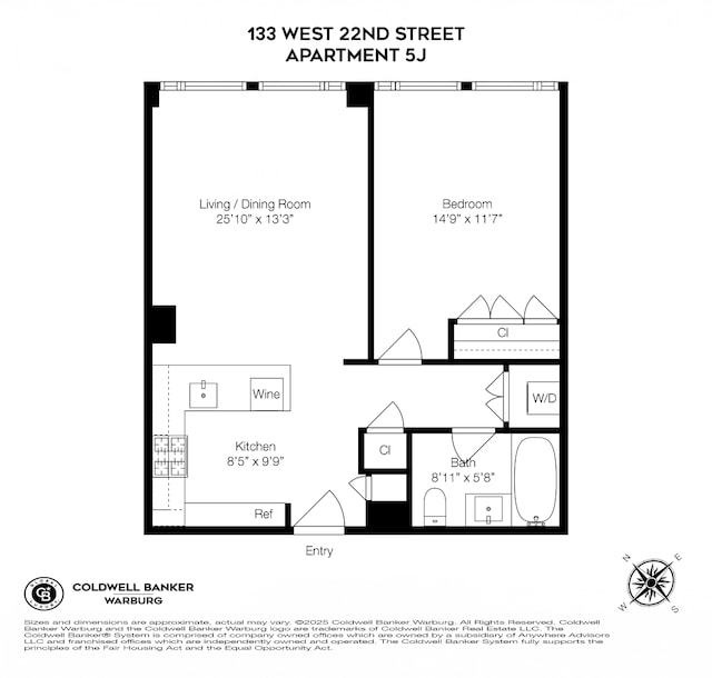 133 W 22nd St Unit 5J, New York City, NY 10011 - room layout