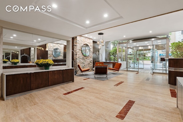 330 E 49th St Unit 9C, New York City, NY 10017 - community lobby with recessed lighting and a sink