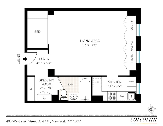 405 W 23rd St Unit 14F, New York City, NY 10011 - plan
