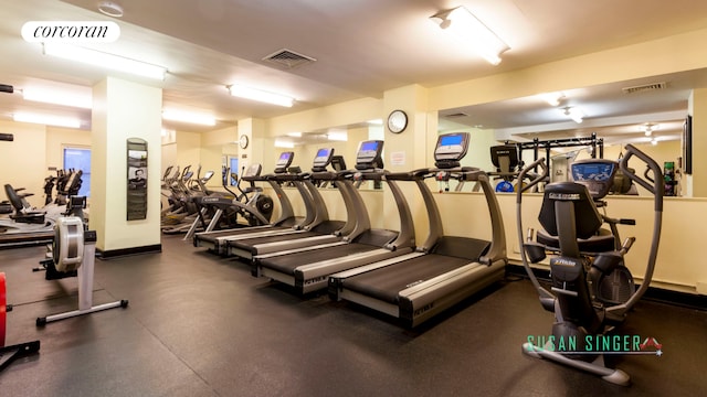 405 W 23rd St Unit 14F, New York City, NY 10011 - exercise room featuring visible vents