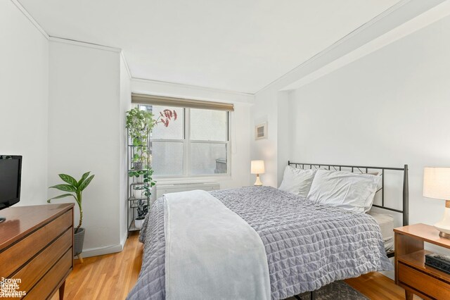 bedroom featuring light wood-style floors