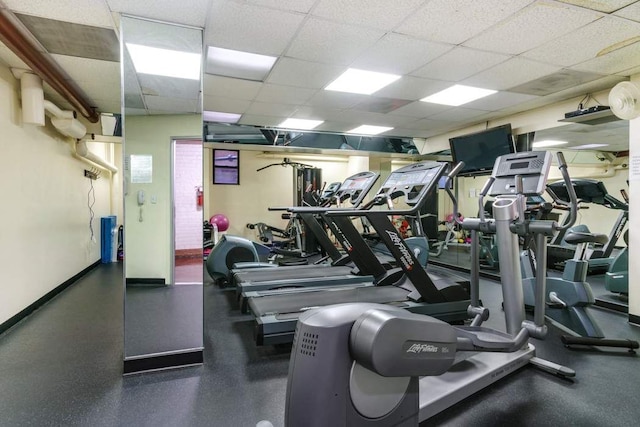 55 E End Ave Unit 12Hj, New York City, NY 10028 - exercise room featuring a drop ceiling