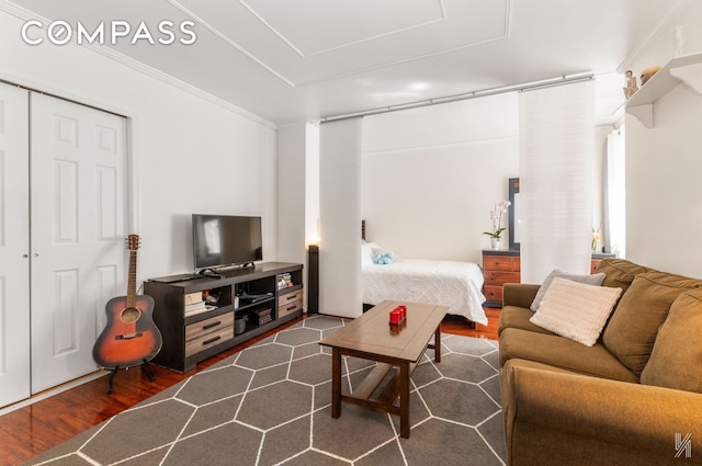 39-30 52nd St Unit 5E, New York City, NY 11377 - living room with dark wood finished floors