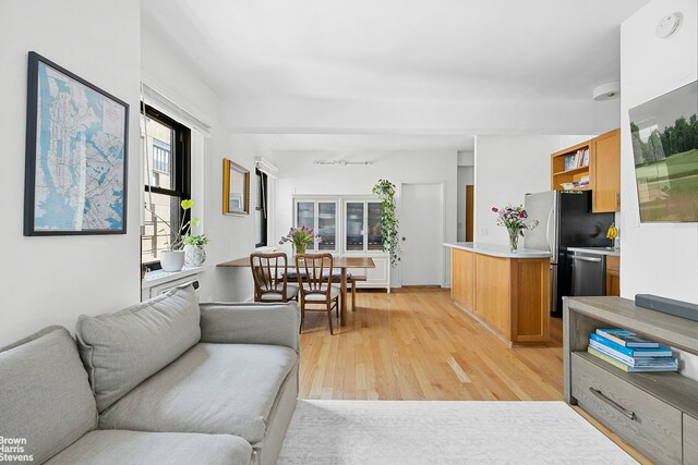 2166 Broadway Unit 16F, New York City, NY 10024 - living room featuring light wood-style flooring
