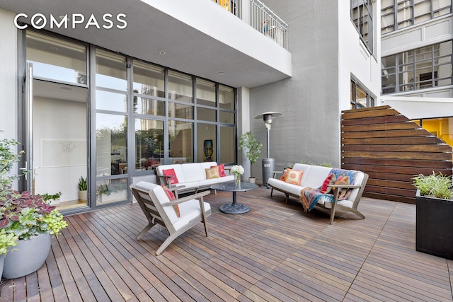360 Furman St Unit 320/321, New York City, NY 11201 - wooden terrace with an outdoor hangout area