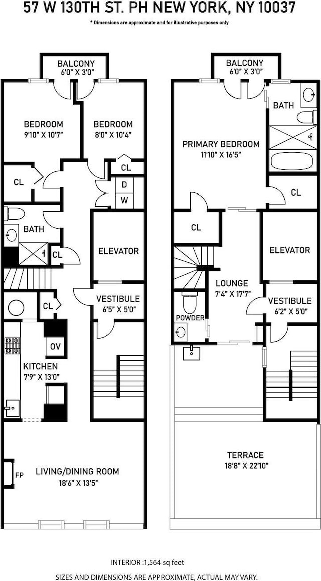 57 W 130th St Pha, Pha, New York City, NY 10037 - property floor plan