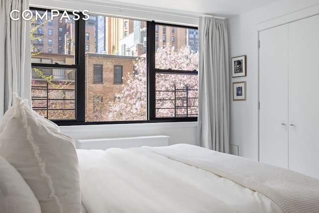 bedroom featuring a closet