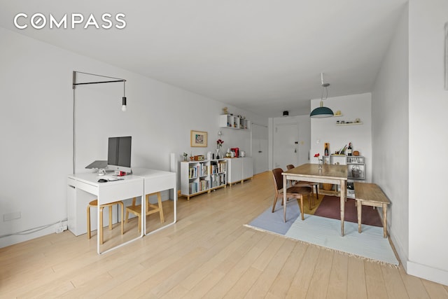 dining area featuring wood finished floors