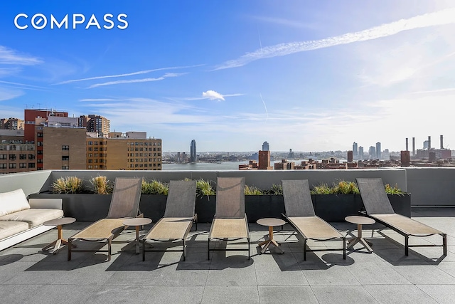 view of patio / terrace featuring a view of skyline