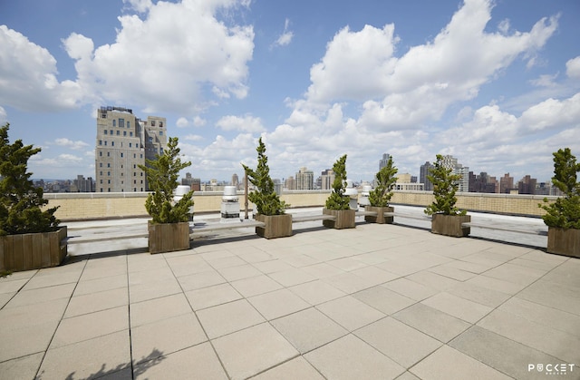 view of patio / terrace with a view of skyline
