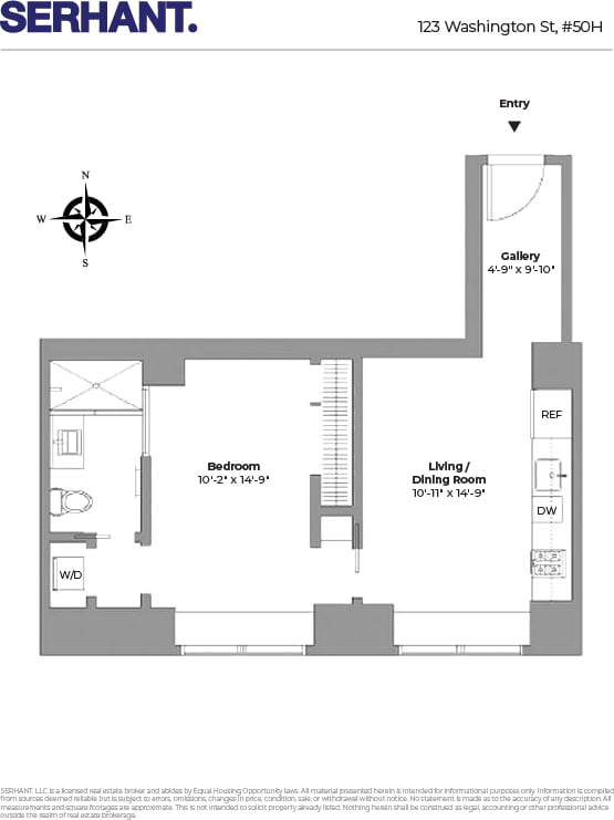 123 Washington St Unit 50H, New York City, NY 10006 - room layout