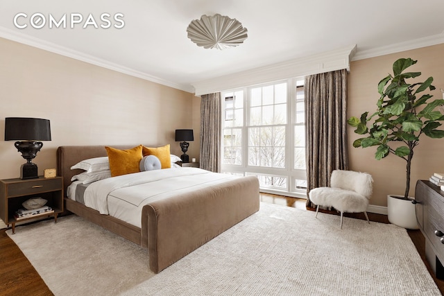 400 W 12th St Unit Th3, New York City, NY 10014 - bedroom featuring ornamental molding and wood finished floors