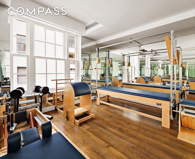 400 W 12th St Unit Th3, New York City, NY 10014 - gym with wood finished floors