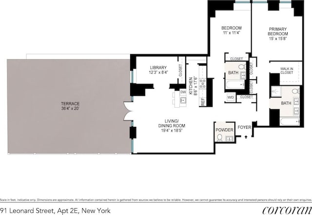 91 Leonard St Unit 2E, New York City, NY 10013 - property floor plan