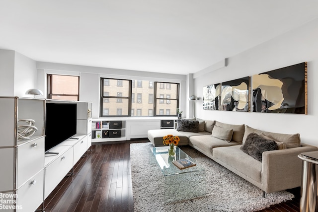 200 E 27th St Unit 6J, New York City, NY 10016 - living room featuring dark wood-type flooring