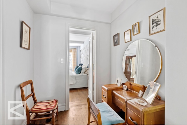 414 E 52nd St Unit 2A, New York City, NY 10022 - corridor featuring wood-type flooring