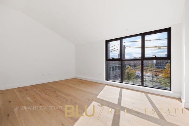 123 King St, New York City, NY 11231 - additional living space with light wood-style floors, vaulted ceiling, and baseboards