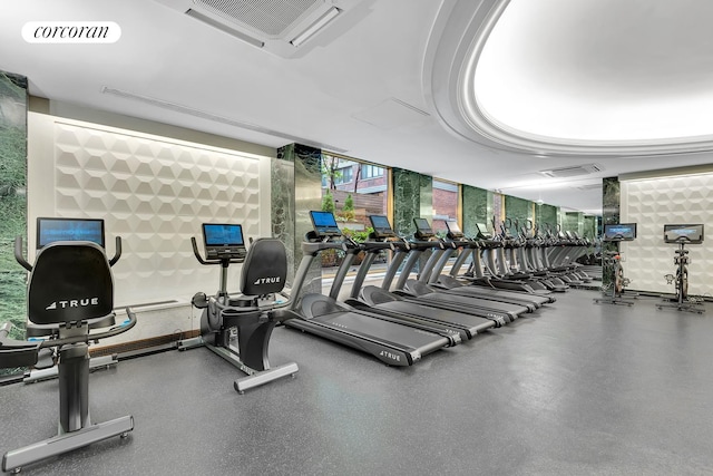 gym featuring visible vents