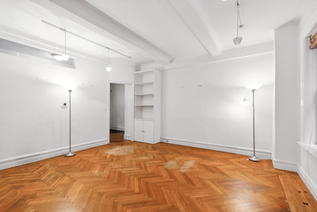 760 W End Ave Unit 1B, New York City, NY 10025 - unfurnished bedroom with beamed ceiling