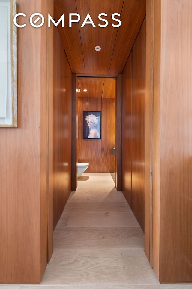 215 Chrystie St Unit Ph3, New York City, NY 10002 - corridor with wood ceiling and wood walls