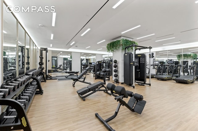 215 W 28th St Unit 11D, New York City, NY 10001 - workout area with light wood finished floors
