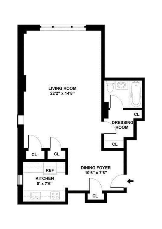 1036 Park Ave Unit 9B, New York City, NY 10028 - floor plan / room layout