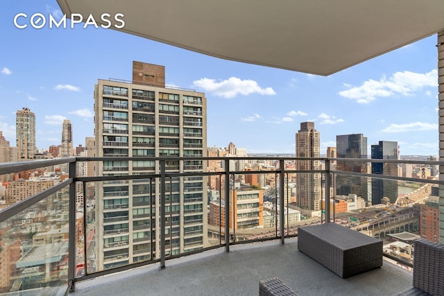 balcony with a view of skyline