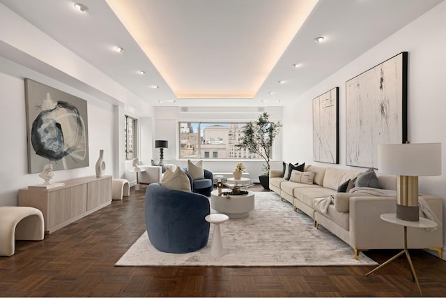 common area with recessed lighting