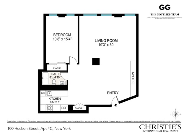 100 Hudson St Unit 4C, New York City, NY 10013 - property floor plan