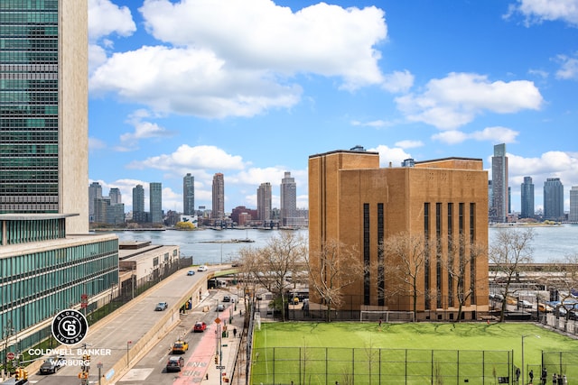 25 Tudor City Pl Unit 301, New York City, NY 10017 - property view of water with fence and a city view
