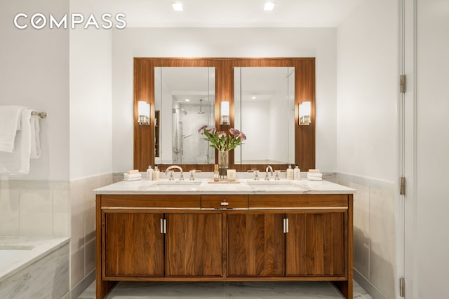 150 Charles St Unit 14B, New York City, NY 10014 - full bath featuring double vanity and a shower
