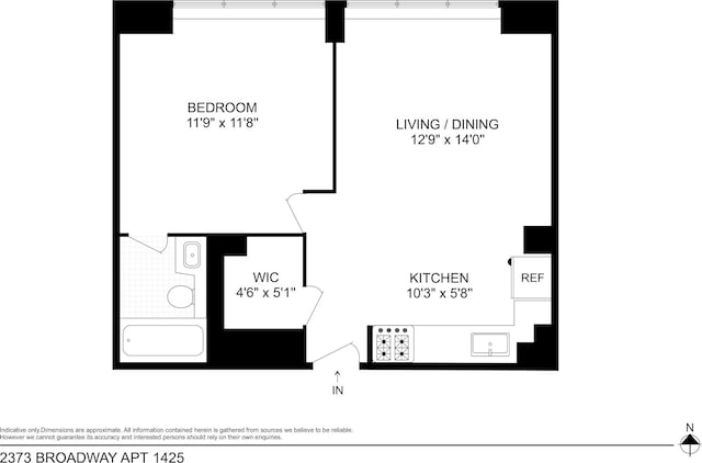 2373 Broadway Unit 1425, New York City, NY 10024 - property floor plan