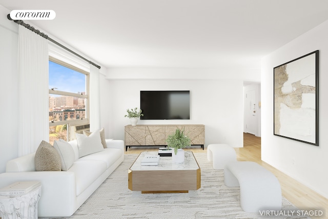 100 La Salle St Unit 10C, New York City, NY 10027 - living area featuring wood finished floors