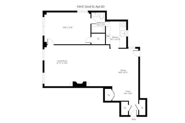 434 E 52nd St Unit 6D, New York City, NY 10022 - view of layout