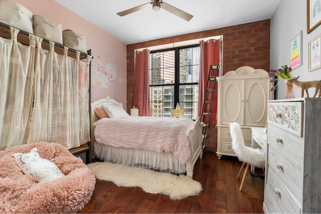 42-60 Crescent St Unit 7D, New York City, NY 11101 - bedroom featuring ceiling fan and hardwood / wood-style floors
