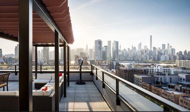 balcony with a view of city