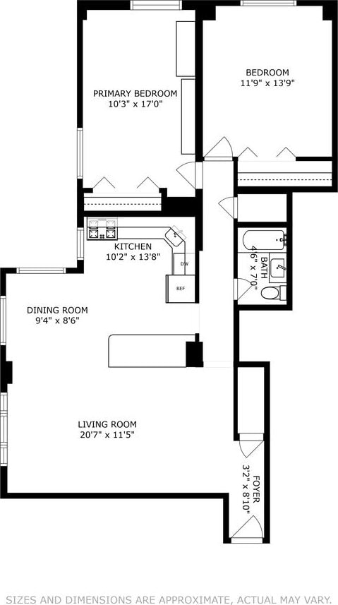 355 Clinton Ave Unit 1F, New York City, NY 11238 - view of floor plan / room layout