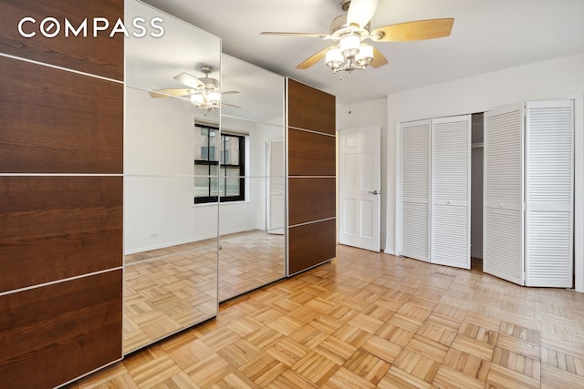 355 Clinton Ave Unit 1F, New York City, NY 11238 - unfurnished bedroom with ceiling fan and a closet