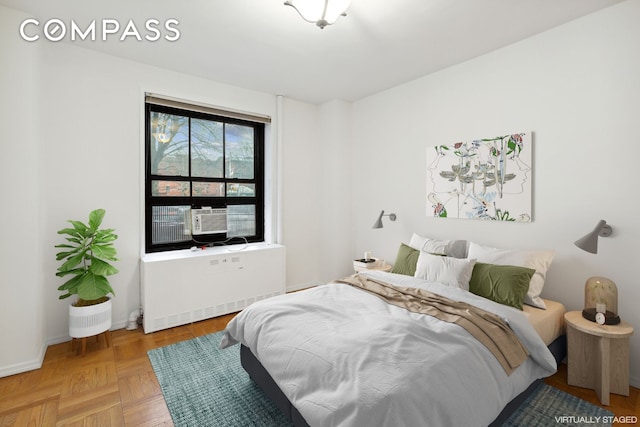 355 Clinton Ave Unit 1F, New York City, NY 11238 - bedroom with radiator and cooling unit