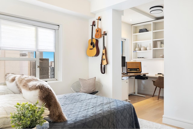 bedroom featuring light wood finished floors